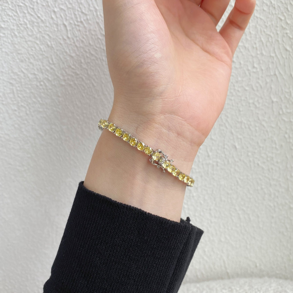 [Lumi Jewels]Ornate Dazzling Round Cut Tennis Bracelet