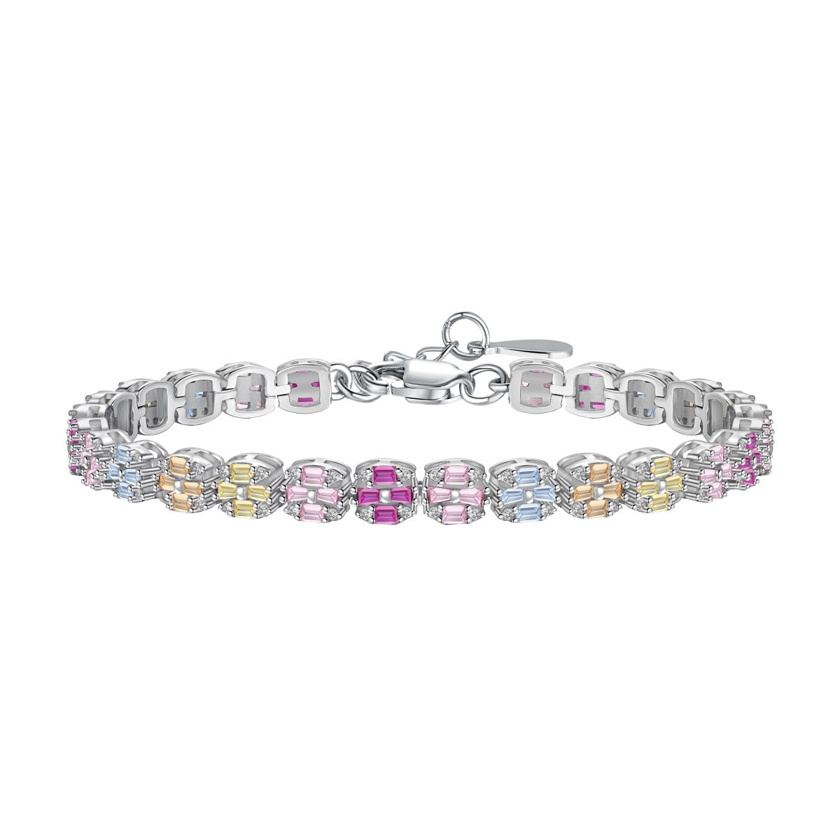 [Lumi Jewels]Delicate Colorful Emerald Cut Daily Bracelet