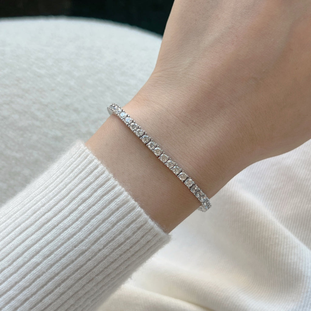 [Lumi Jewels]Dainty Charming Round Cut Tennis Bracelet