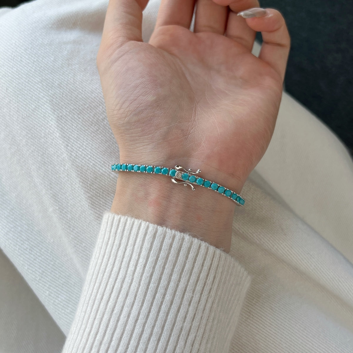 [Lumi Jewels]Dainty Charming Round Cut Tennis Bracelet