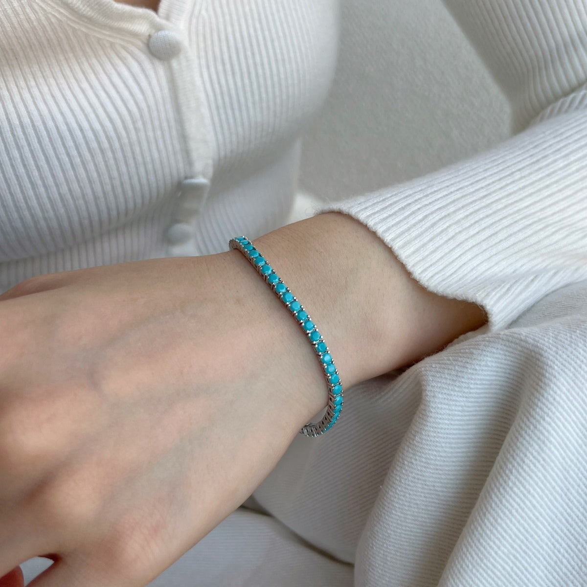 [Lumi Jewels]Dainty Charming Round Cut Tennis Bracelet