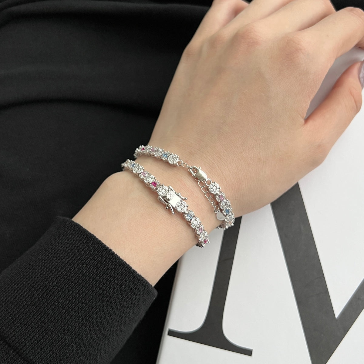 [Lumi Jewels]Dazzling Radiant Multi Cut Daily Bracelet