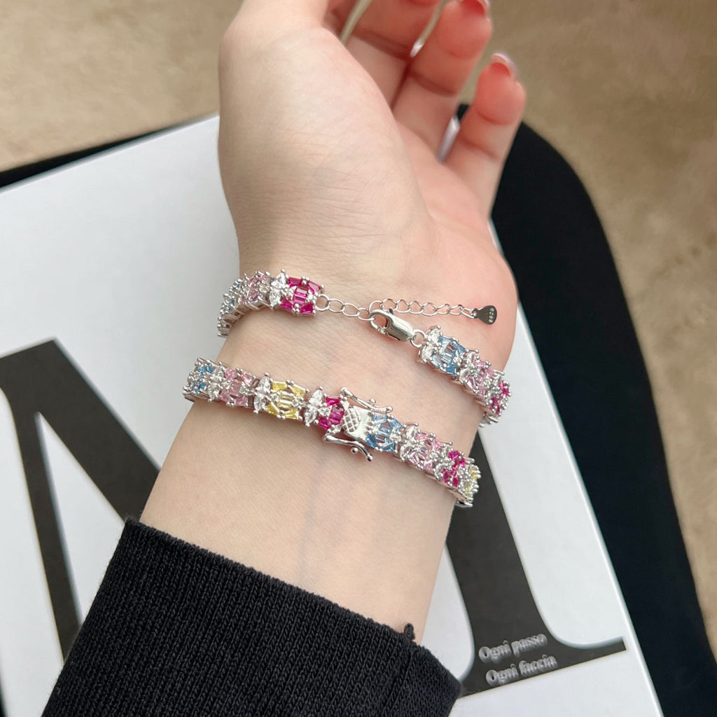 [Lumi Jewels]Delicate Colorful Multi Cut Party Bracelet