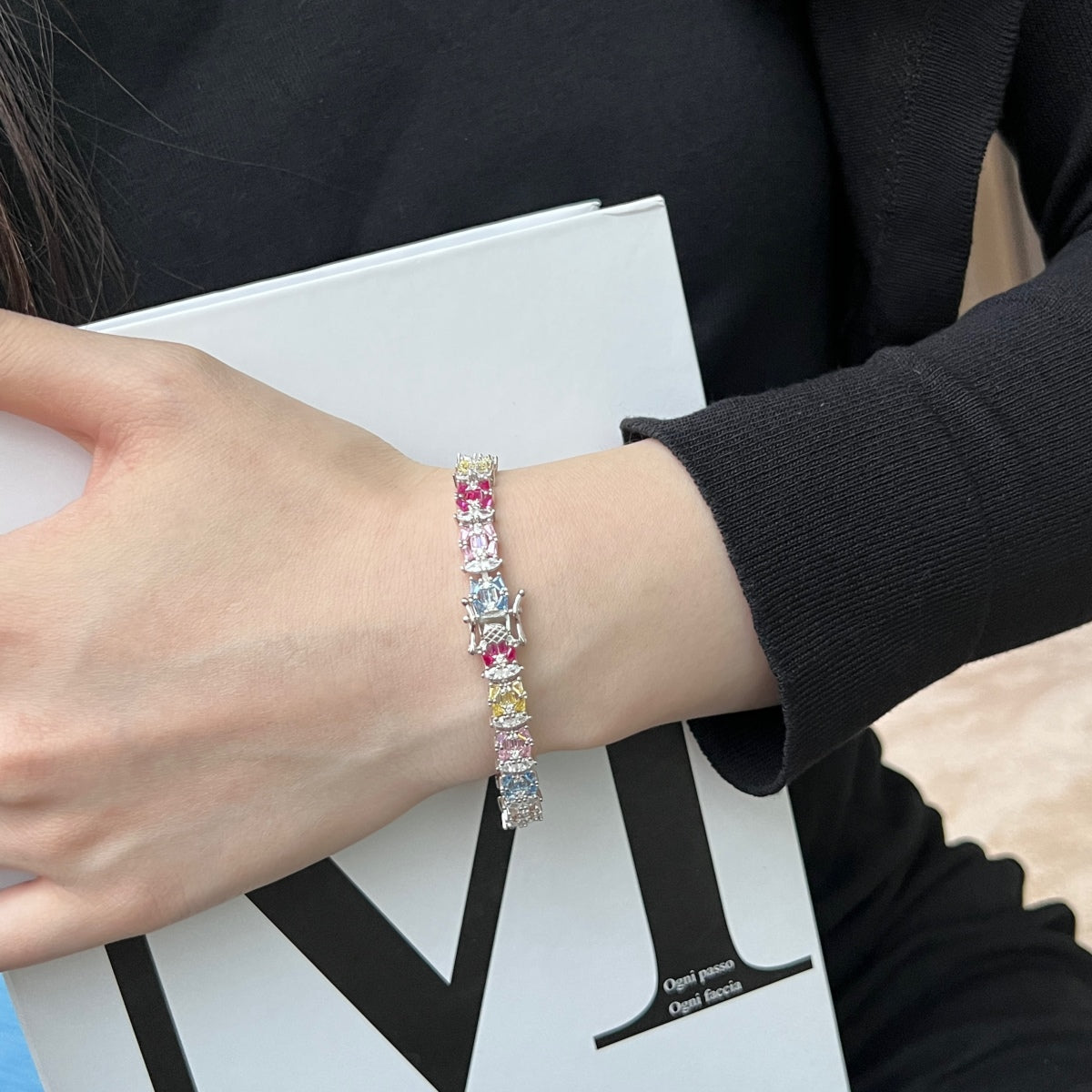 [Lumi Jewels]Delicate Colorful Multi Cut Party Bracelet