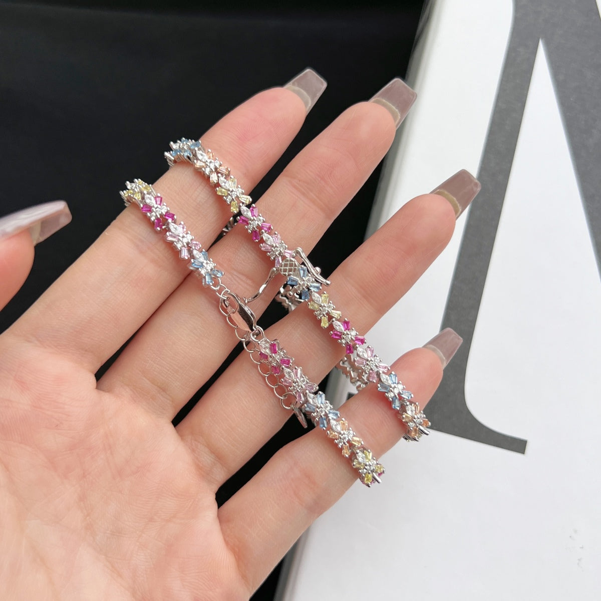[Lumi Jewels]Radiant Colorful Emerald Cut Party Bracelet