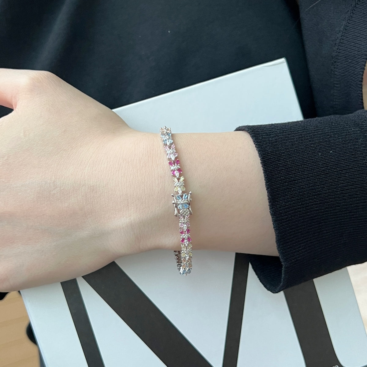 [Lumi Jewels]Radiant Colorful Emerald Cut Party Bracelet