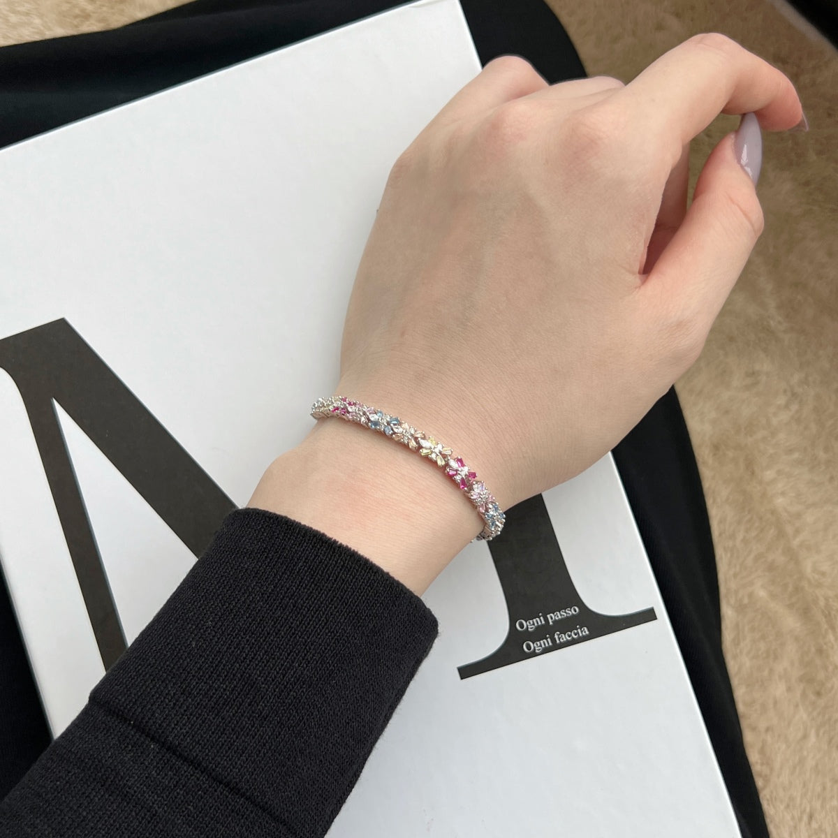 [Lumi Jewels]Radiant Colorful Emerald Cut Party Bracelet