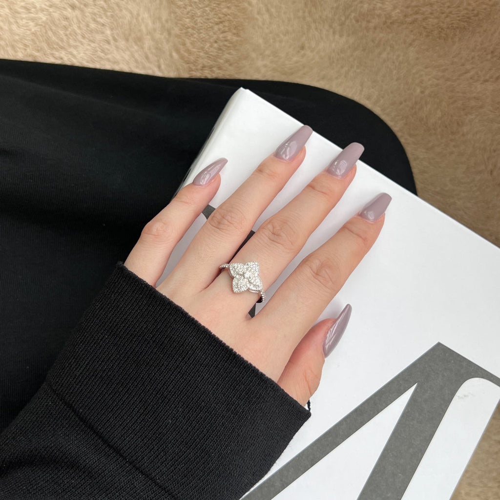[Lumi Jewels]Luxurious Colorful Flower Shape Banquet Ring