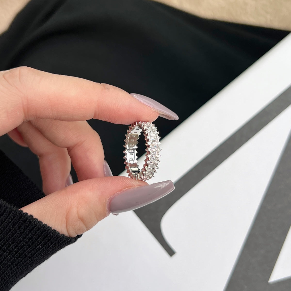 [Lumi Jewels]Splashy Ornate Emerald Cut Cocktail Ring