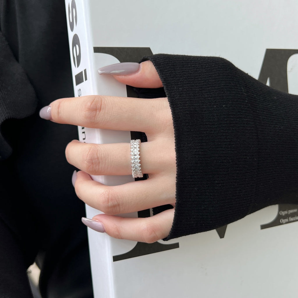 [Lumi Jewels]Splashy Ornate Emerald Cut Cocktail Ring