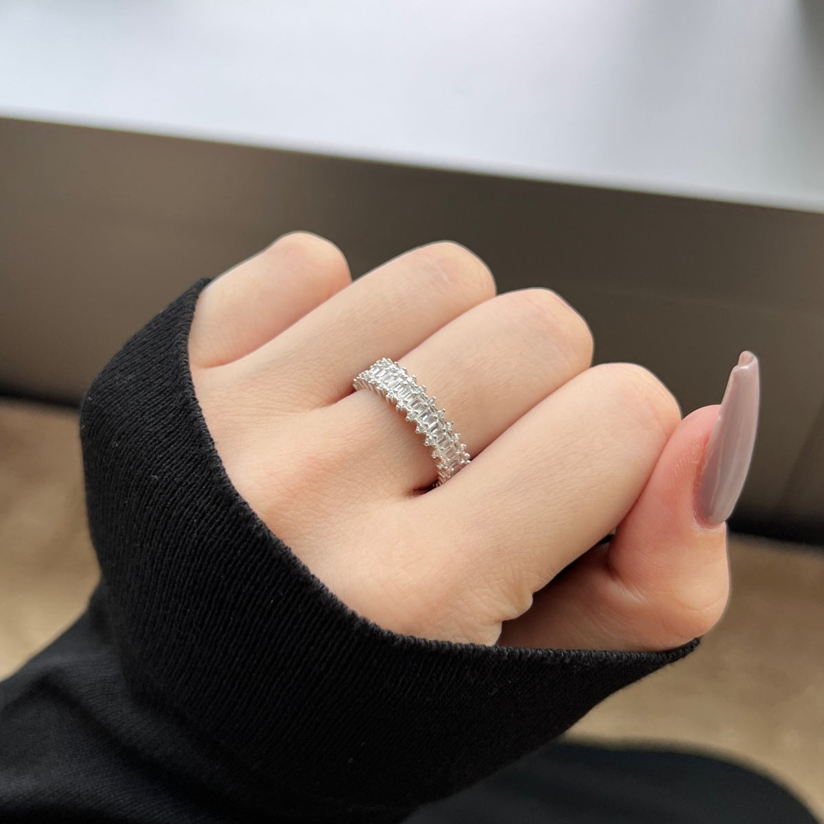 [Lumi Jewels]Splashy Ornate Emerald Cut Cocktail Ring