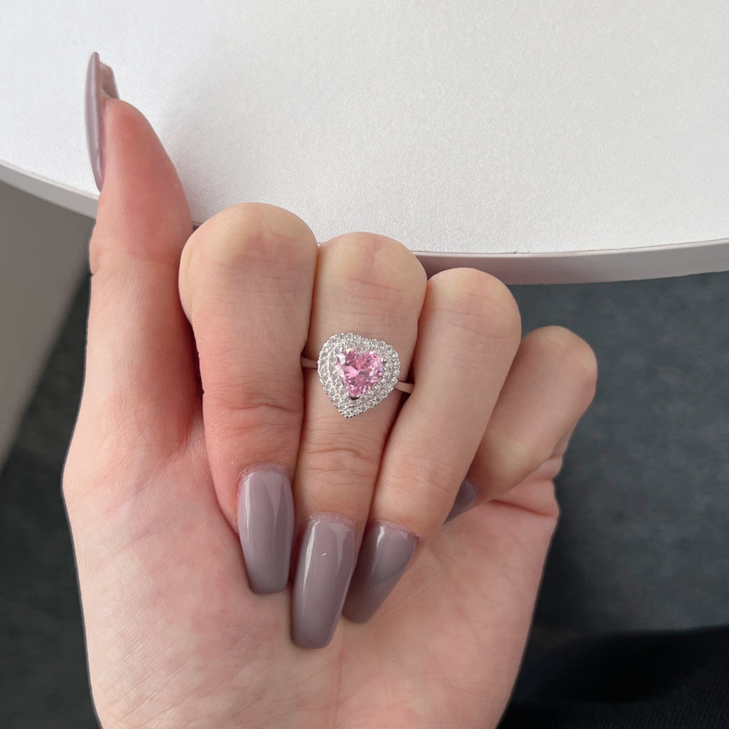 [Lumi Jewels]Delicate Ebullient Heart Shape Wedding Ring