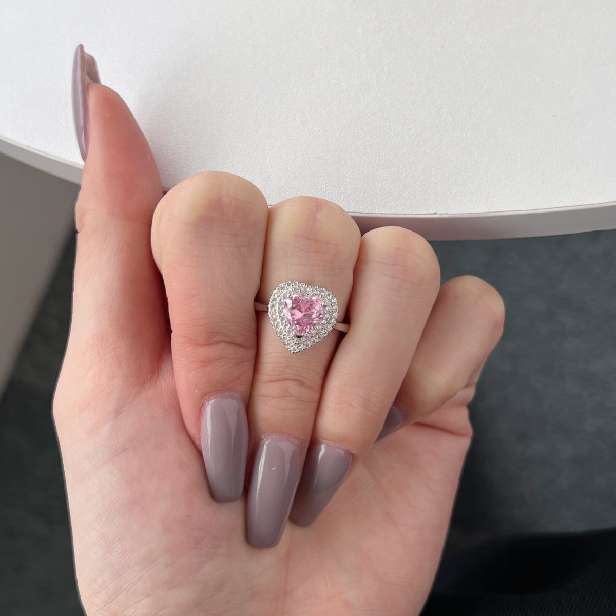 [Lumi Jewels]Delicate Ebullient Heart Shape Wedding Ring
