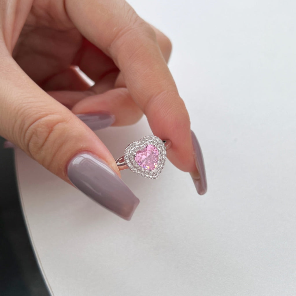 [Lumi Jewels]Delicate Ebullient Heart Shape Wedding Ring