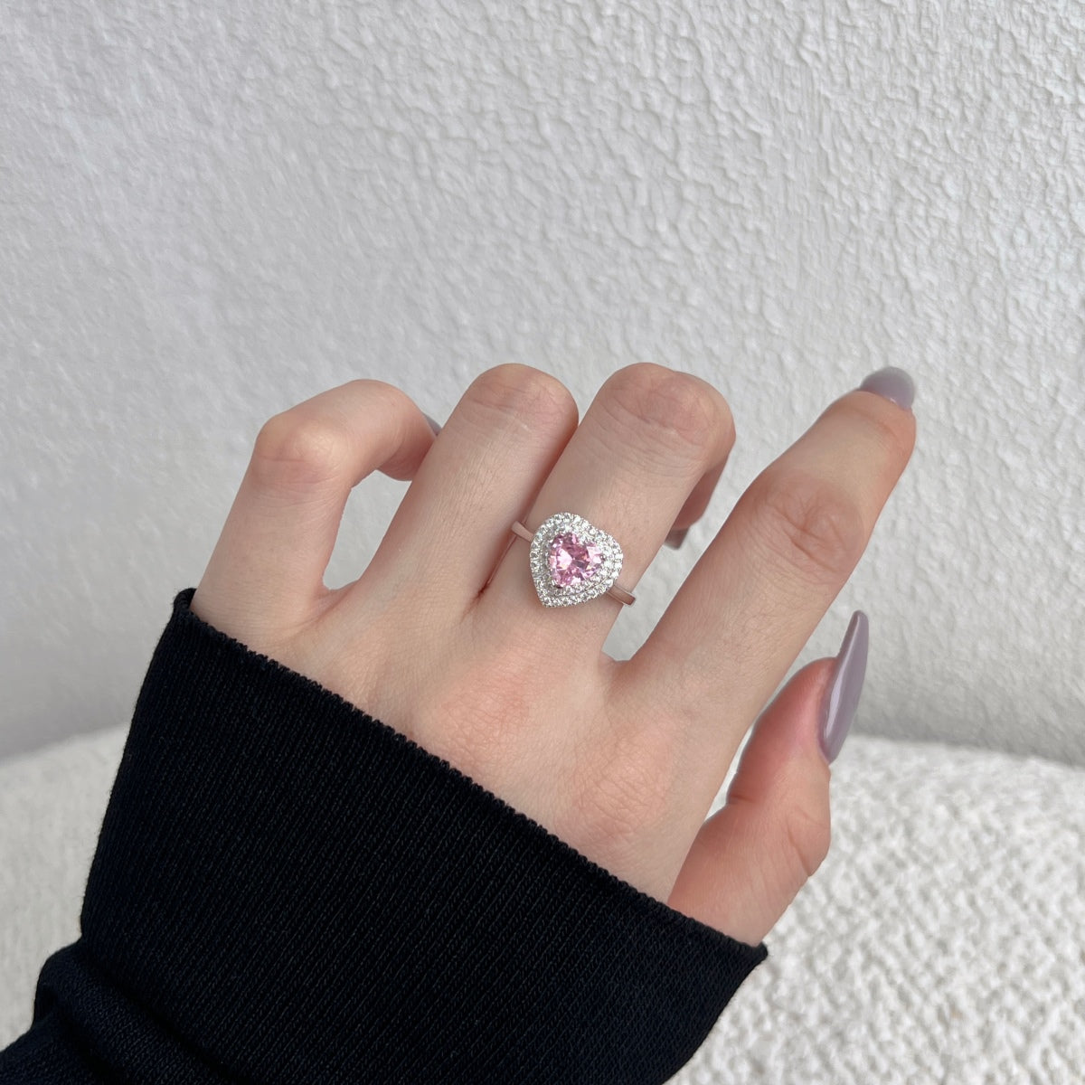 [Lumi Jewels]Delicate Ebullient Heart Shape Wedding Ring