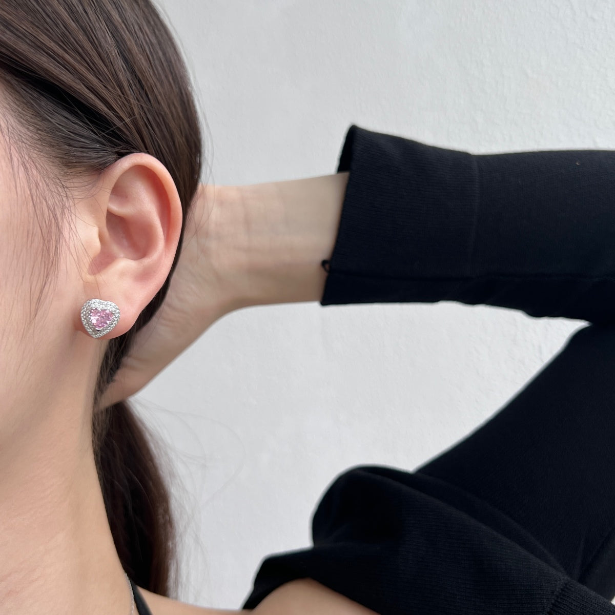 [Lumi Jewels]Dazzling Heart Shape Lover Earrings