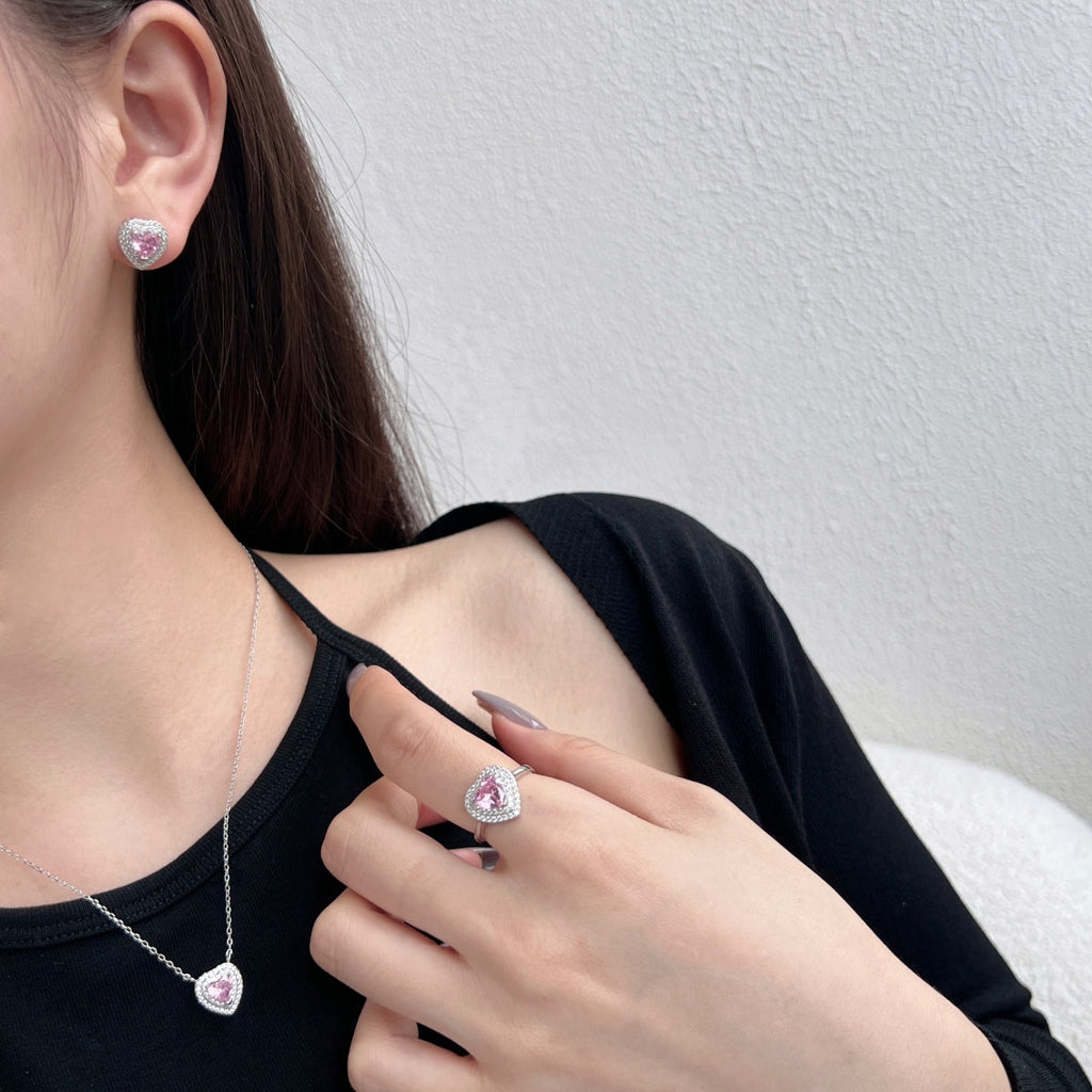 [Lumi Jewels]Dazzling Heart Shape Lover Earrings