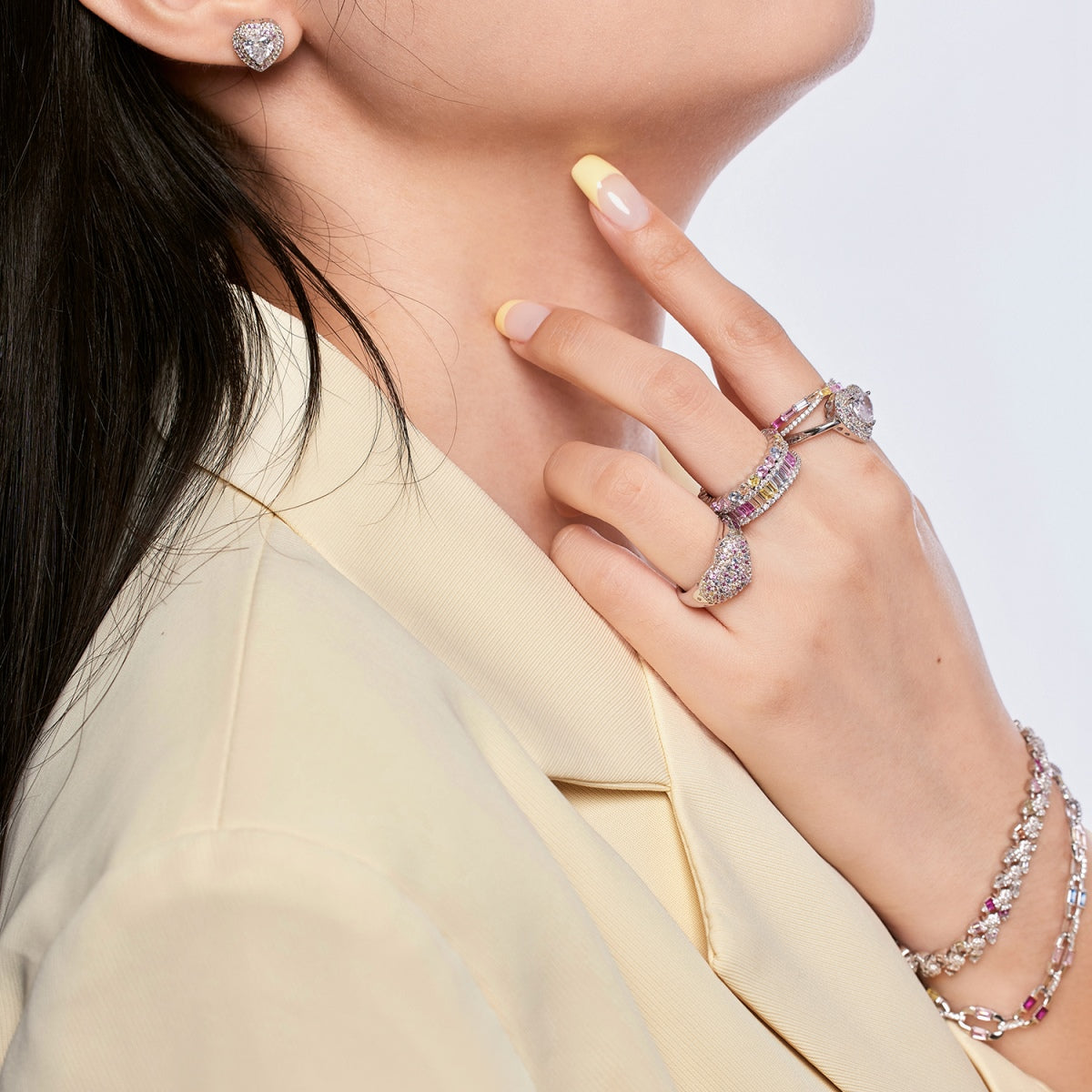 [Lumi Jewels]Delicate Ebullient Heart Shape Wedding Ring
