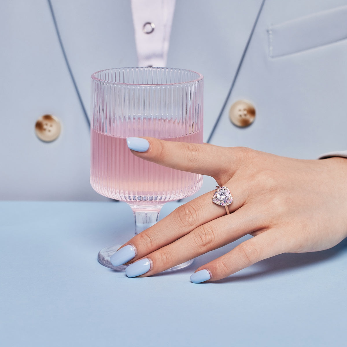 [Lumi Jewels]Delicate Ebullient Heart Shape Wedding Ring