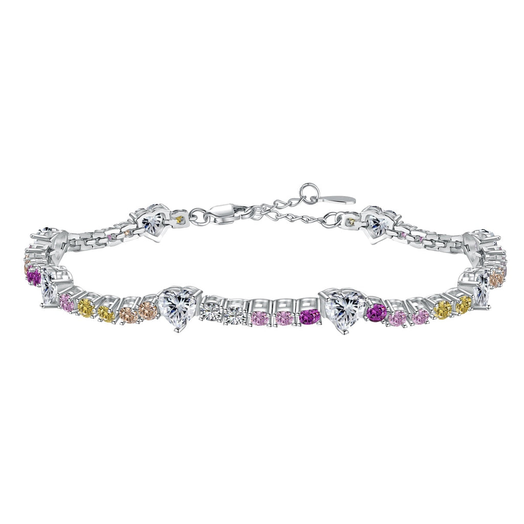 [Lumi Jewels]Romantic Heart Shape Round Cut Lover Bracelet