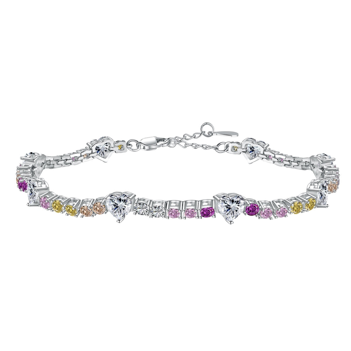 [Lumi Jewels]Romantic Heart Shape Round Cut Lover Bracelet