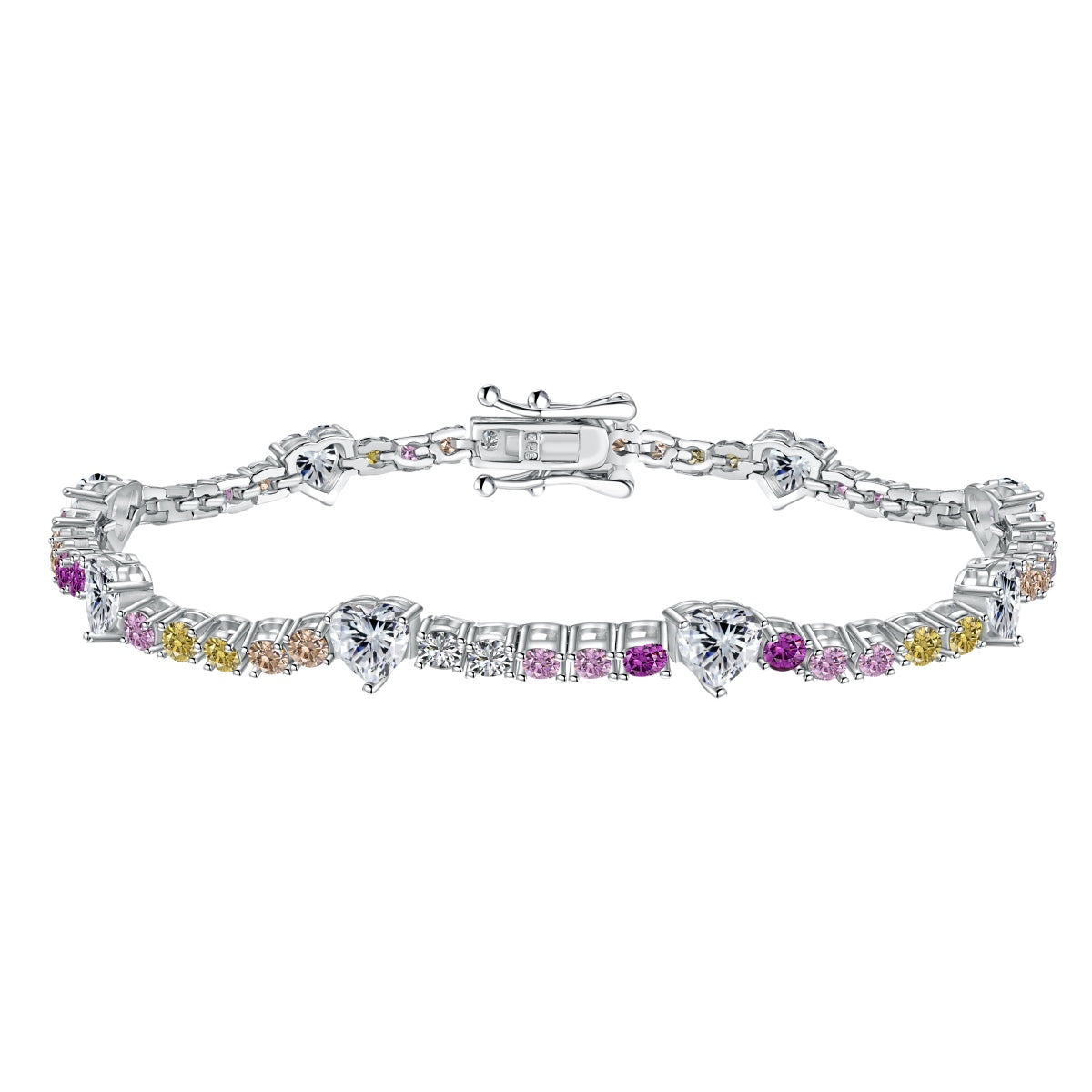 [Lumi Jewels]Romantic Heart Shape Round Cut Lover Bracelet