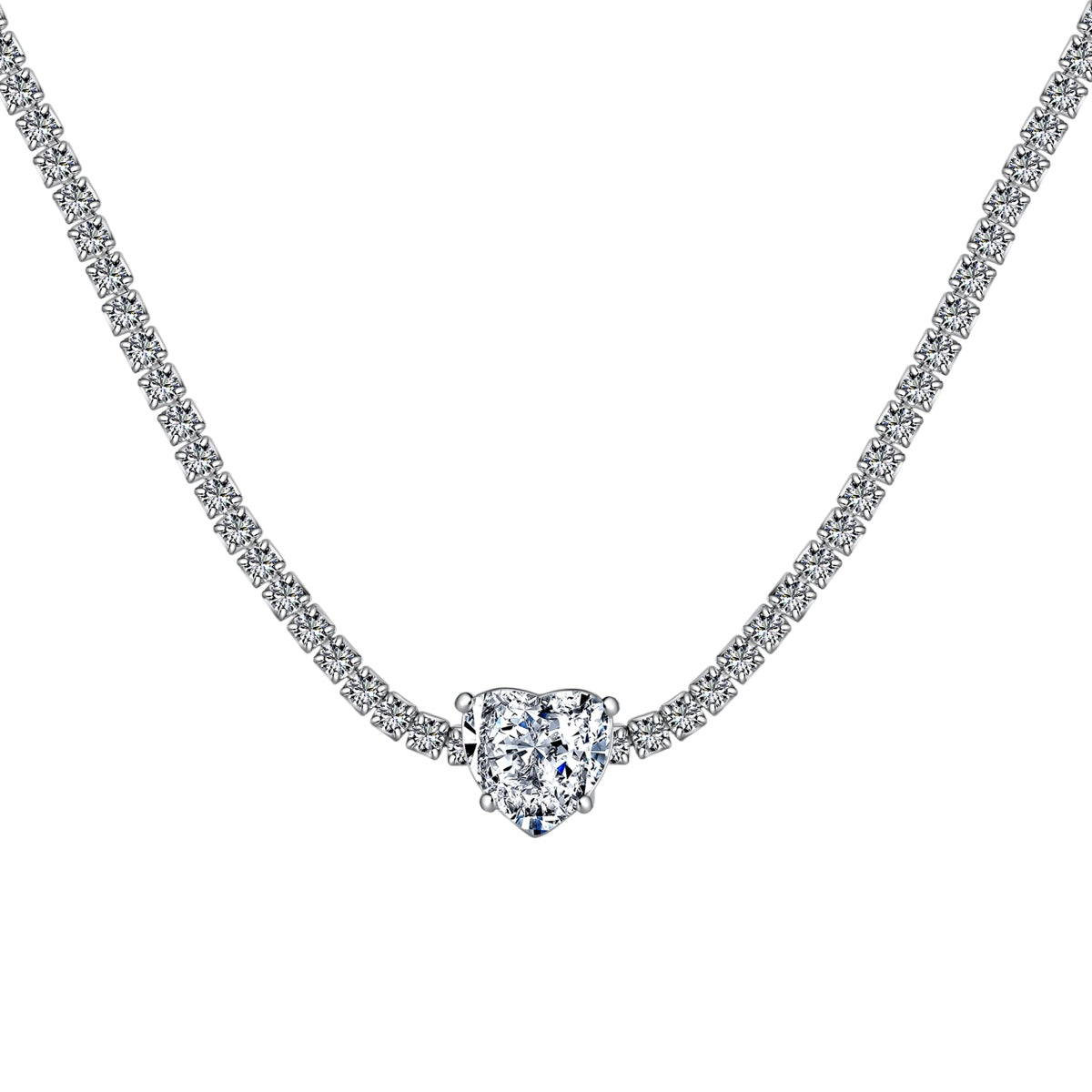 [Lumi Jewels]2.0 Carat Sparkling Tennis Heart Cut Necklace
