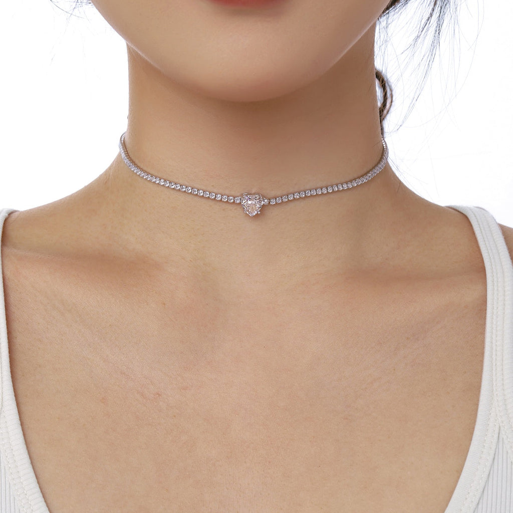 [Lumi Jewels]2.0 Carat Sparkling Tennis Heart Cut Necklace