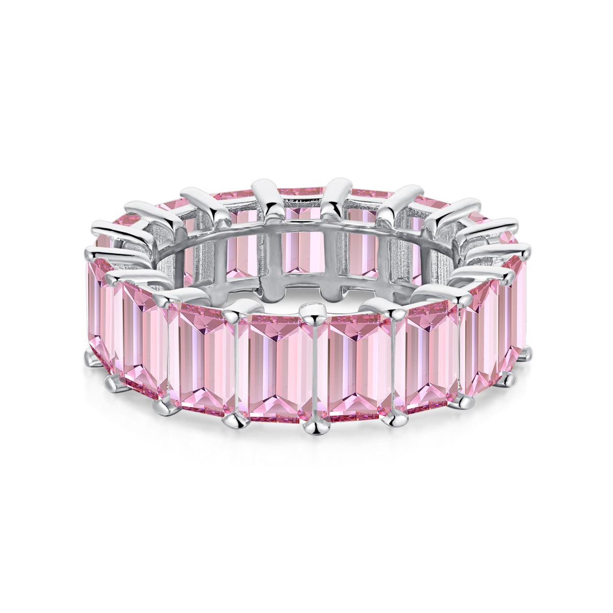 [Lumi Jewels]0.75 Carat Elegant Emerald Cut Tennis Ring