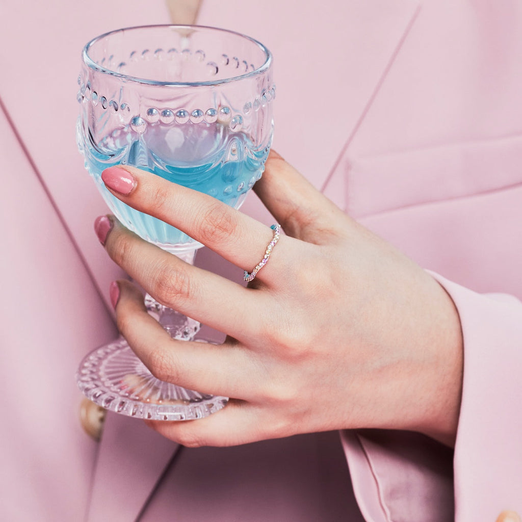 [Lumi Jewels]Dainty Colorful Round Cut Party Ring