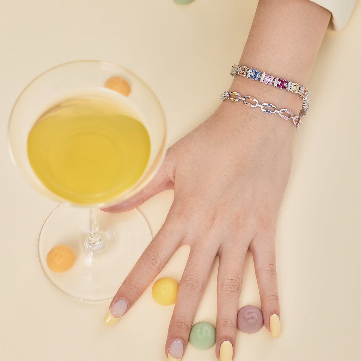 [Lumi Jewels]Delicate Colorful Multi Cut Party Bracelet