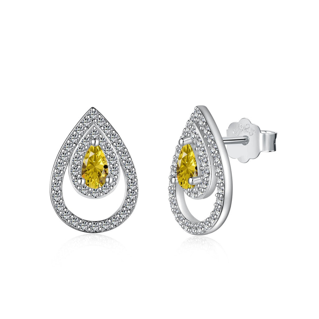 [Lumi Jewels]Sparkling Delicate Water Drop Shape Daily Earrings
