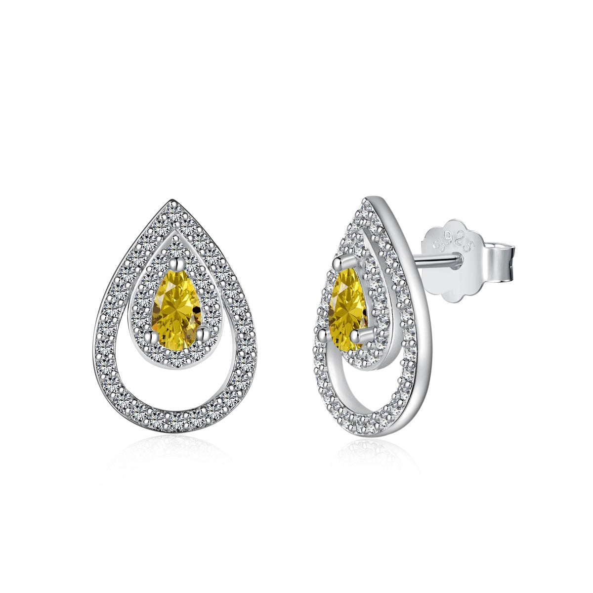 [Lumi Jewels]Sparkling Delicate Water Drop Shape Daily Earrings