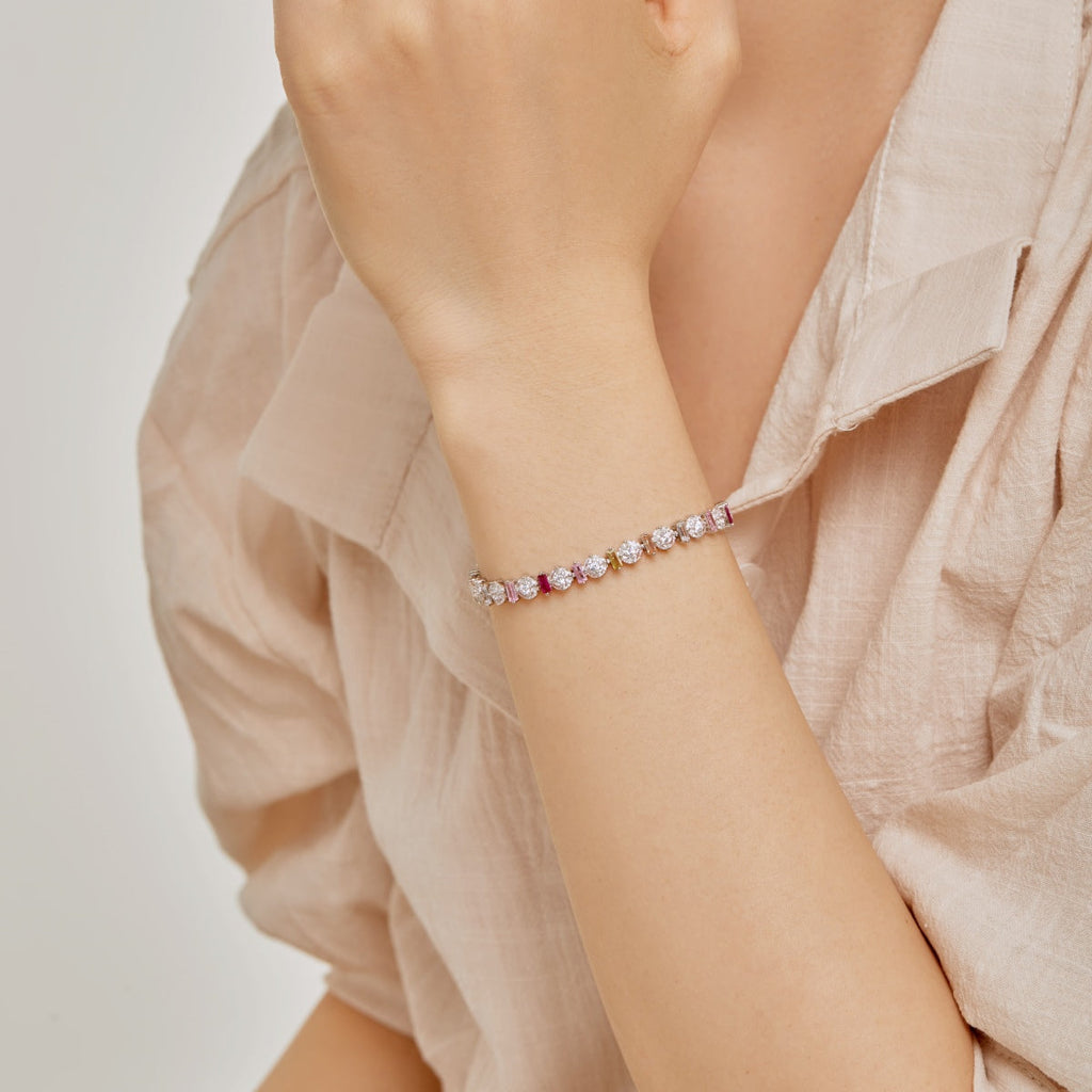 [Lumi Jewels]Radiant Colorful Round Shape Daily Bracelet