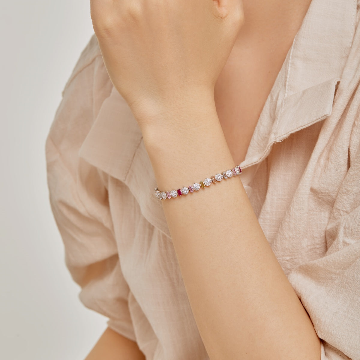 [Lumi Jewels]Radiant Colorful Round Shape Daily Bracelet