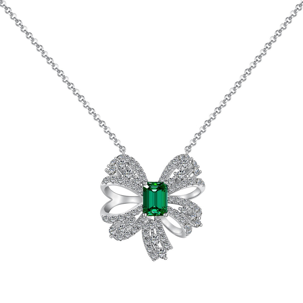 [Lumi Jewels]Luxurious Flower Shape Emerald Cut Necklace