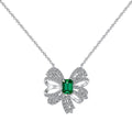 [Lumi Jewels]Luxurious Flower Shape Emerald Cut Necklace