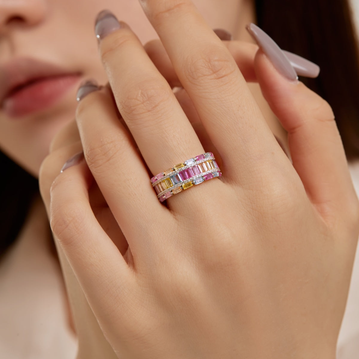 [Lumi Jewels]Dazzling Colorful Radiant Cut Party Ring