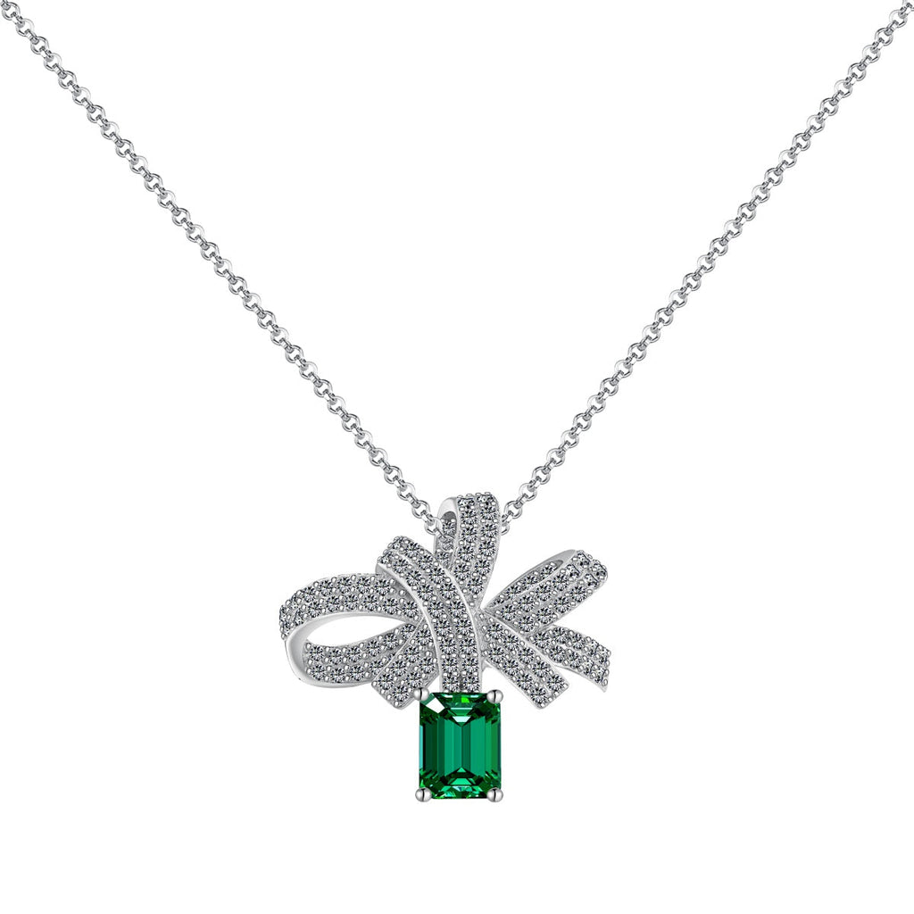 [Lumi Jewels]Luxurious Flower Shape Emerald Cut Necklace
