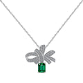 [Lumi Jewels]Luxurious Flower Shape Emerald Cut Necklace