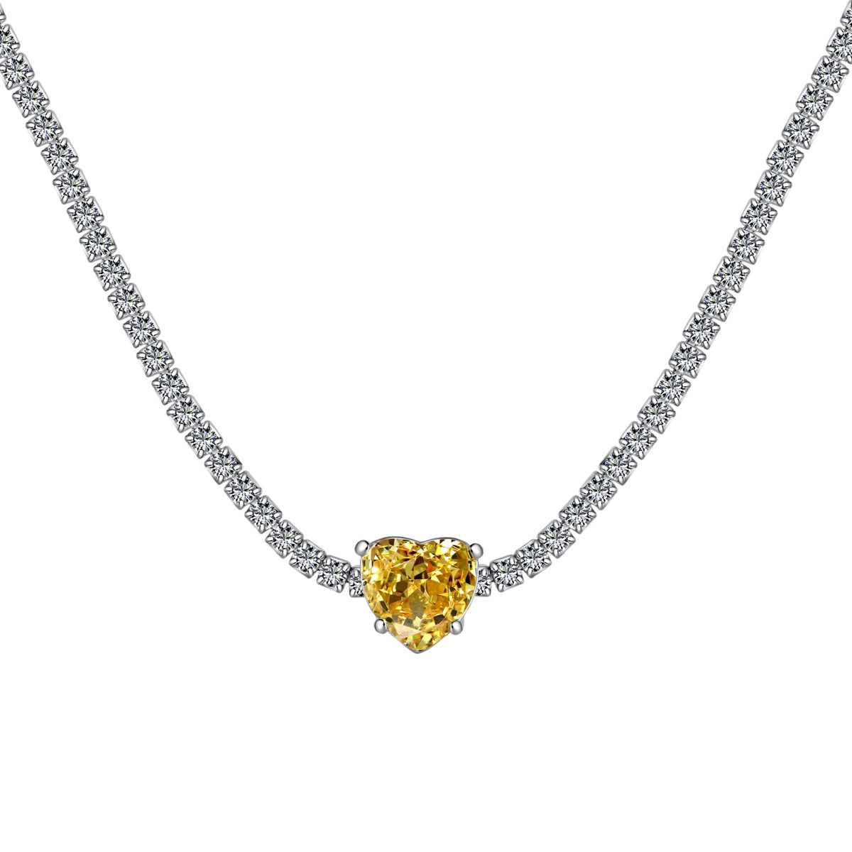 [Lumi Jewels]2.0 Carat Sparkling Tennis Heart Cut Necklace