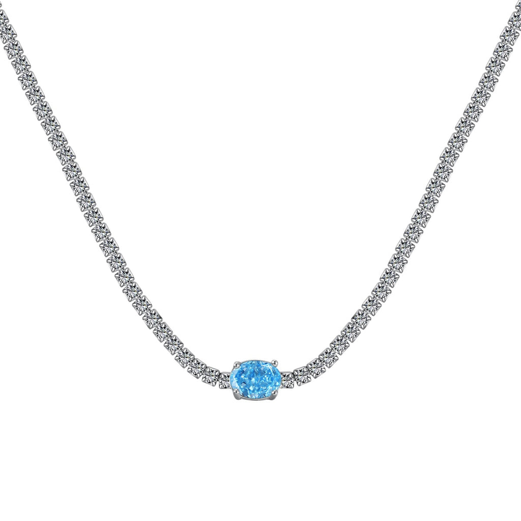 [Lumi Jewels]1.0 Carat Shining Oval Cut Necklace