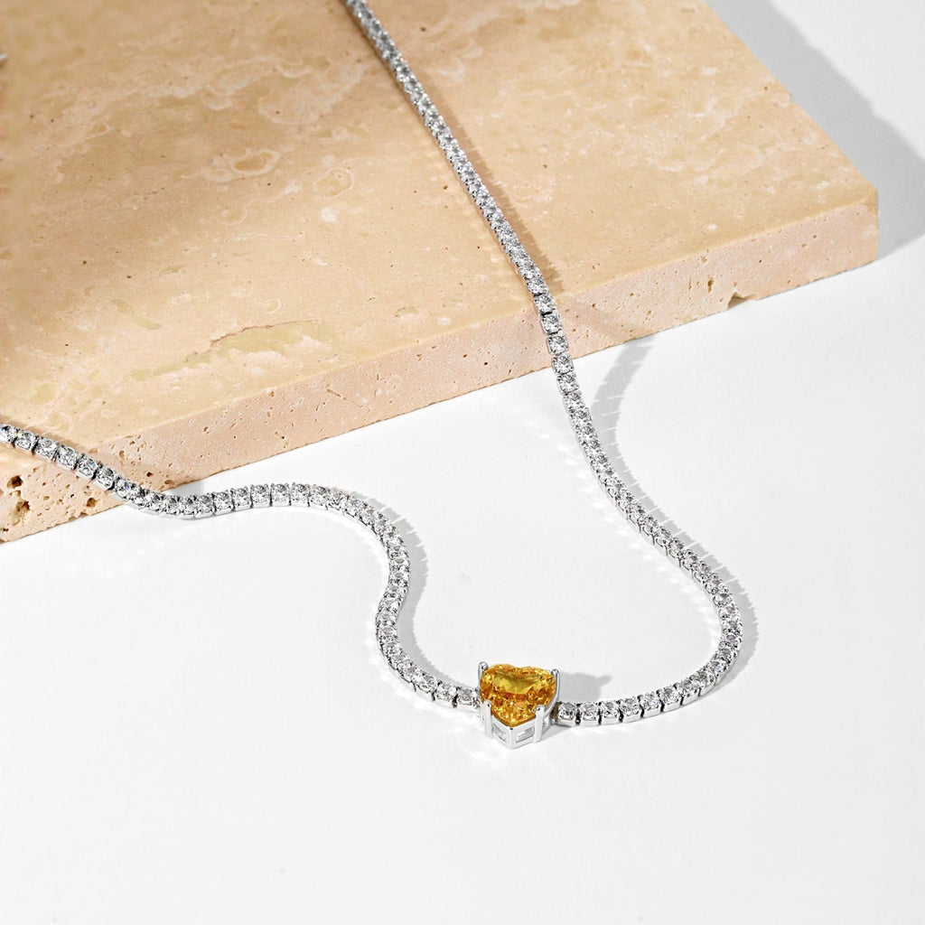 [Lumi Jewels]2.0 Carat Sparkling Tennis Heart Cut Necklace