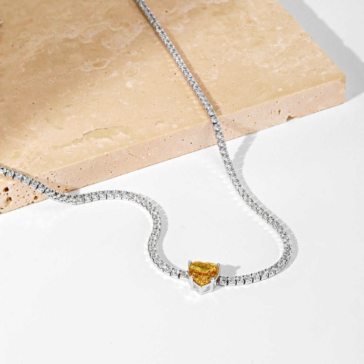 [Lumi Jewels]2.0 Carat Sparkling Tennis Heart Cut Necklace