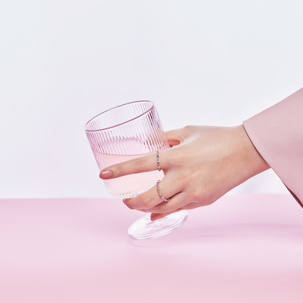 [Lumi Jewels]Sparkling Colorful Round Cut Tennis Ring