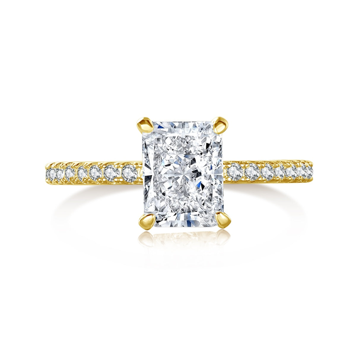 [Lumi Jewels]2.0 Carat Dazzling Sparkling Radiant Cut Party Ring