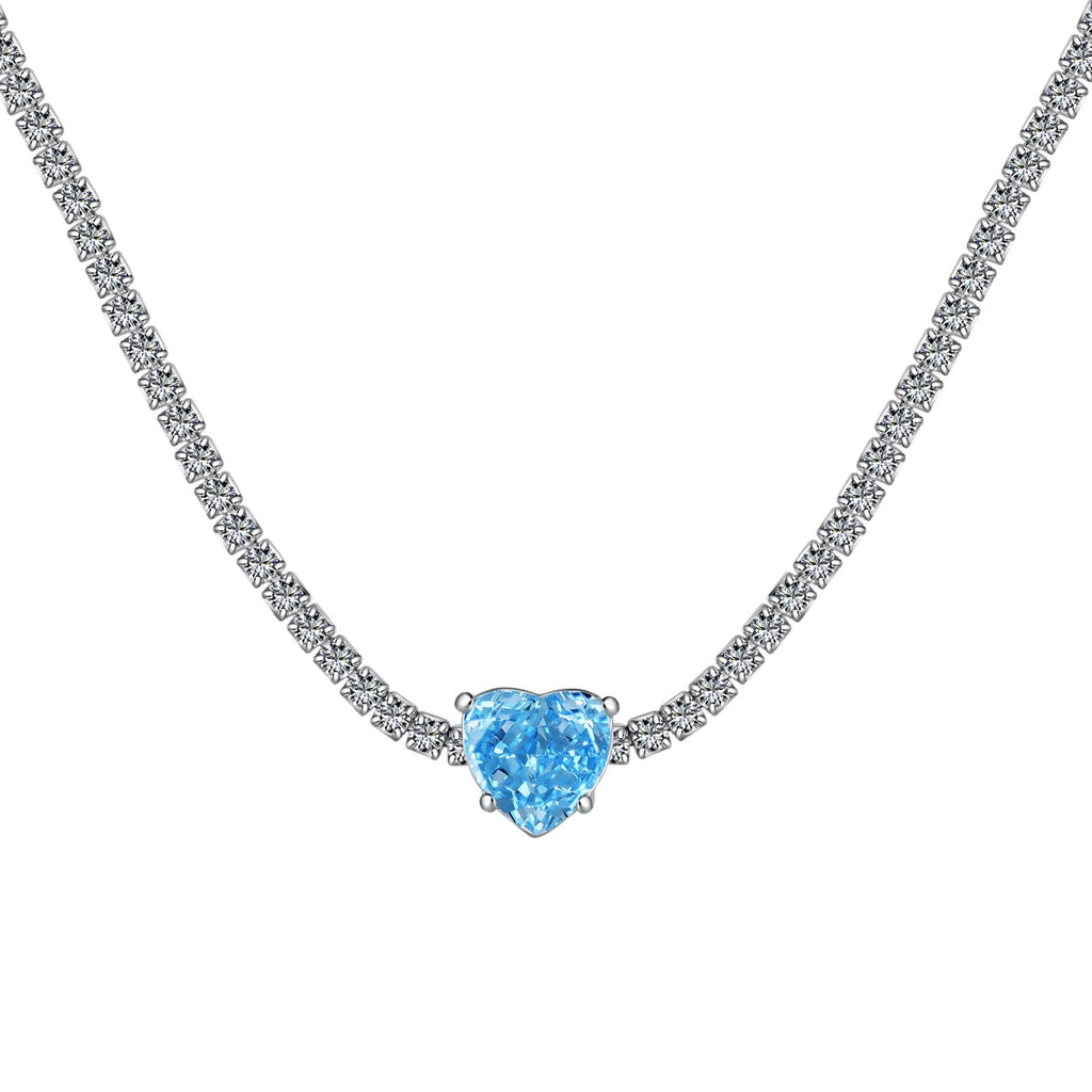 [Lumi Jewels]2.0 Carat Sparkling Tennis Heart Cut Necklace