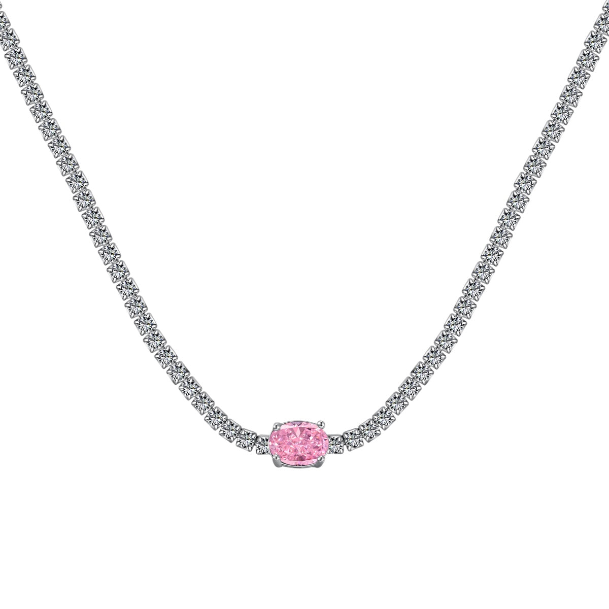 [Lumi Jewels]1.0 Carat Shining Oval Cut Necklace