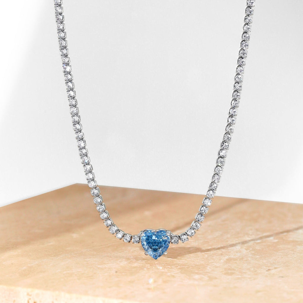 [Lumi Jewels]2.0 Carat Sparkling Tennis Heart Cut Necklace