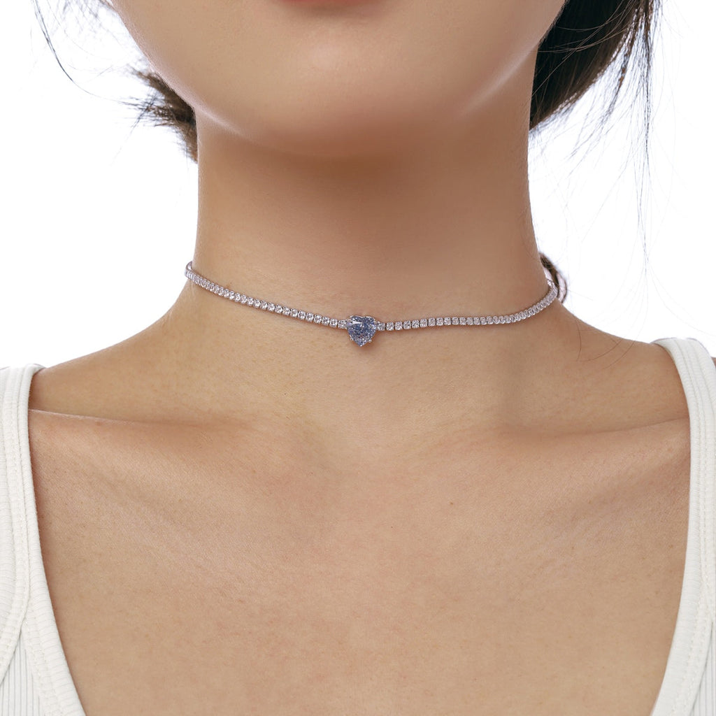 [Lumi Jewels]2.0 Carat Sparkling Tennis Heart Cut Necklace